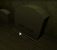 The tombstone with the date 1332-1348.