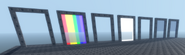 Portal frames seen past the dead sakura tree, the rainbow portal on the left takes players to the hueseum while the white portal at the center takes players to the precious snow caverns.