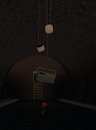 A radio and decapitated heads that drop from the ceiling in the sewer.