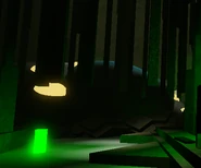 CREEPY_ALIEN's UFO that crash landed into "The Veil". This green crystal area is mostly inhabited by them.