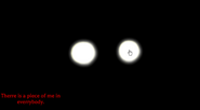 Mysterious Shadow Figure with text saying “Therre is a piece of me in everrybody.” in Hallucination.