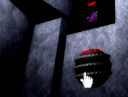 The first miniature Mind Walker probe the player must press in order to continue forward through a locked door.