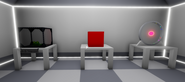 Some sort of test creation, located in room-D. The frog’s name is Harold