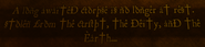 Writing that can be found on the side of the wall in Tower.