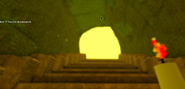 A staircase that leads to the Temple teleport.