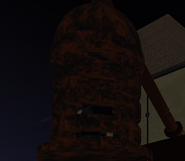A bug trapped in a cage that says “This place was never the same since the Wooden Spider walked by.” when clicked.