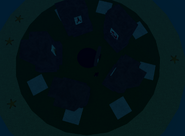 The island on which the player spawns (here, the access to the base is open).