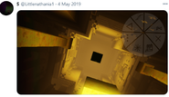 A tweet of Littlenathanial showcasing the ceiling of a temple in Attainment Failure.