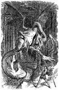 An illustration of the Jabberwock from the original poem.