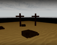 The two grave markers in Afterwards. It is unknown who these belong to.