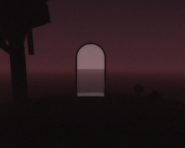 The portal that does not teleport the player yet. It is the last thing to find once touching the "C" on the headstone.