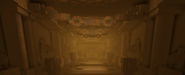 The room with chains and vases with a teleport at the end.