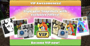 Ad stating that VIPs can use extra Snapshot Filters.