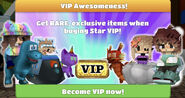 Ad stating that you can get rare items by buying Star VIP.