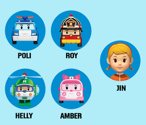 ROBOCAR POLI Season5 Big/Small 8-Type Official Plush doll-Poli Amber Roy  Heli