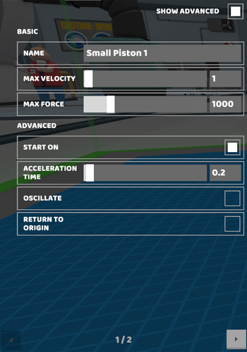 Properties - Small Piston