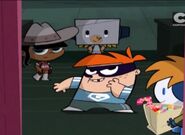 Robotboy, Tommy, Lola and Gus in their halloween outfits