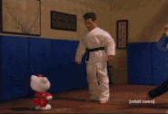GIF animation of Hello Kitty beating Joey Fatone