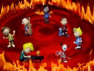Peanuts gang dancing in hell after their deaths
