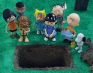 The Gang in front of Linus' Grave