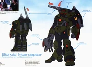 The Bioroid Interceptor holding the Advanced Bioroi Blaster.