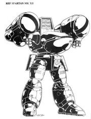 Art for the Spartan MK XII, made for the Robotech Roleplaying games.