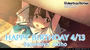 Graphic from Akiho's official birthday post in 2023.[3]