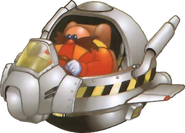 Eggman riding his Eggmobile hovercraft