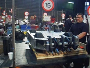 Sir Force A Lot in the pits before being painted