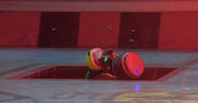 Infernal contraption fall into the pit