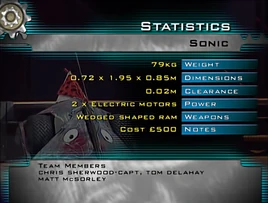 Sonic stats