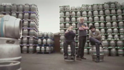The team in a beer yard