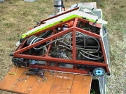 Vector at the Somerset Steam Spectacular with its insides on display