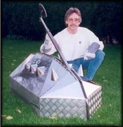 John Willoughby and The Steel Avenger from Series 3, with the broad axe head