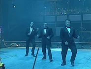 The team entertain the audience by dancing in Series 3