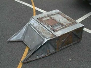 Dantomkia 1.0 unpainted at Robot Wars charity event at Wilson's Day in 2000