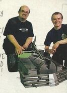 T 2 and its team, in a picture from Robot Wars Magazine