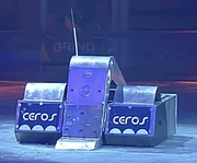 Front view of Ceros in the arena