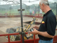 Michael Lambert driving Dantomkia at Roaming Robots Northampton 2004