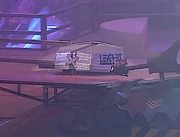 Sergeant Bash holds up the see-saw