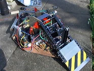 Front flipper view of the 75kg prototype of Positron