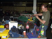 Lizzard with a team members at the Dutch Robot Games