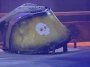 Binky, caught on the arena spikes