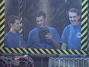 Dan King at the controls of Steg-O-Saw-Us