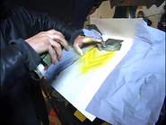 Chris Reynolds painting Sergeant Bash before Series 1