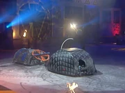 Both robots learn of their broken weapons