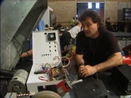 Mat Irvine explaining the internals of Demolition Demon in Robot Wars Revealed