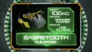 Series 8 statistics board (Sabretooth), incorporating the back of the Series 8-10 logo