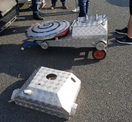 Hypno-Disc with one of its interchangeable bodyshells at RoboNerd in September 2023