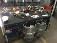 The Kegs disassembled in the pits